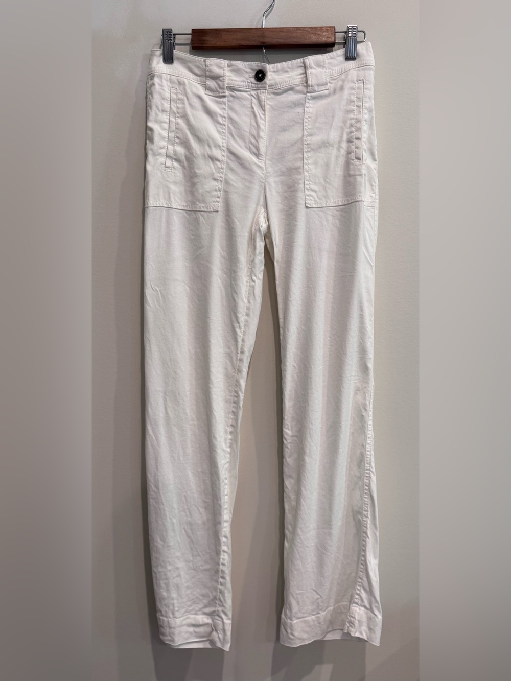 White House Black Market The Trouser Linen Blend Wide Leg Pants in White Size 2